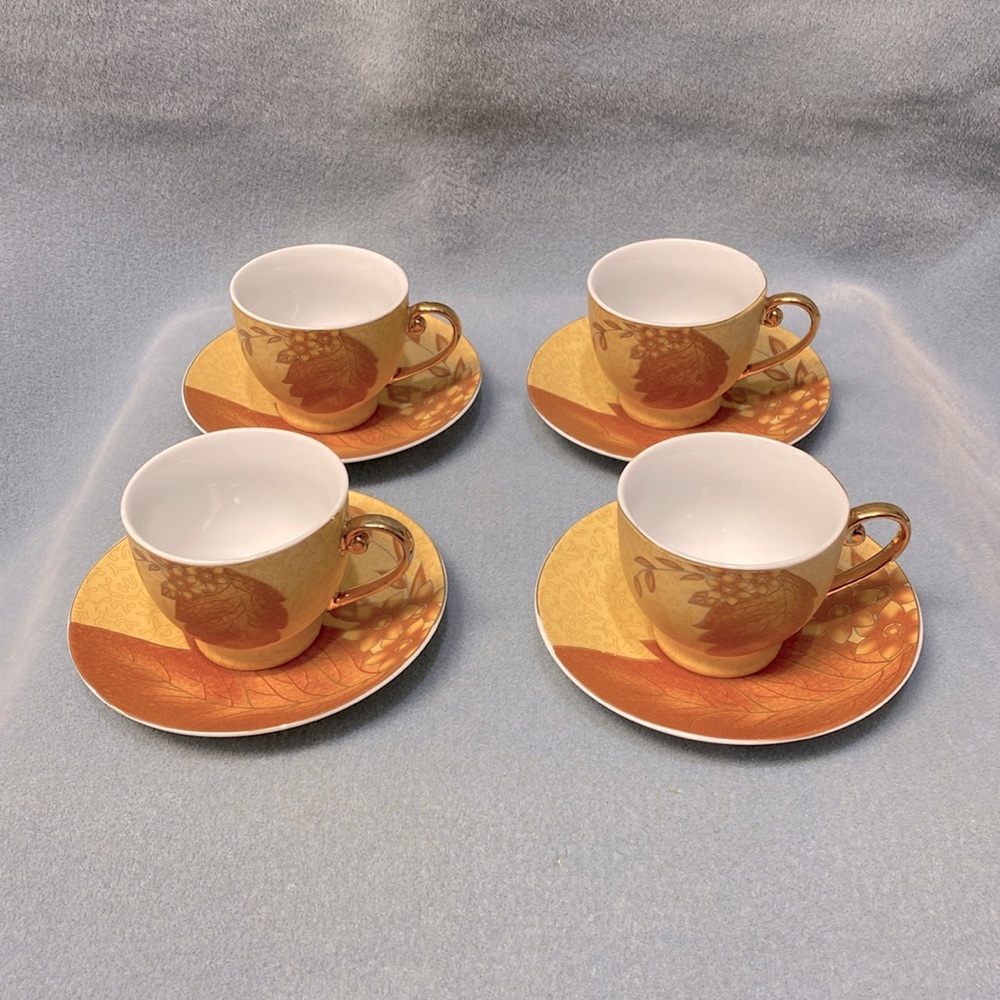 Casati Fine Porcelain Espresso Cup and Saucer Set of 4